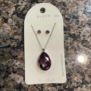 Purple necklaces and earrings